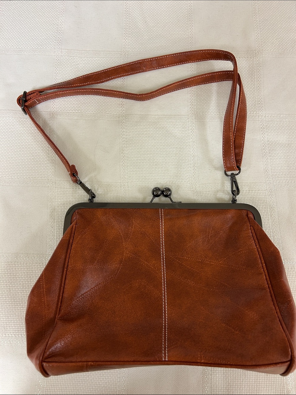 Classic Rustic Brown  faux Leather Crossbody Bag image 4